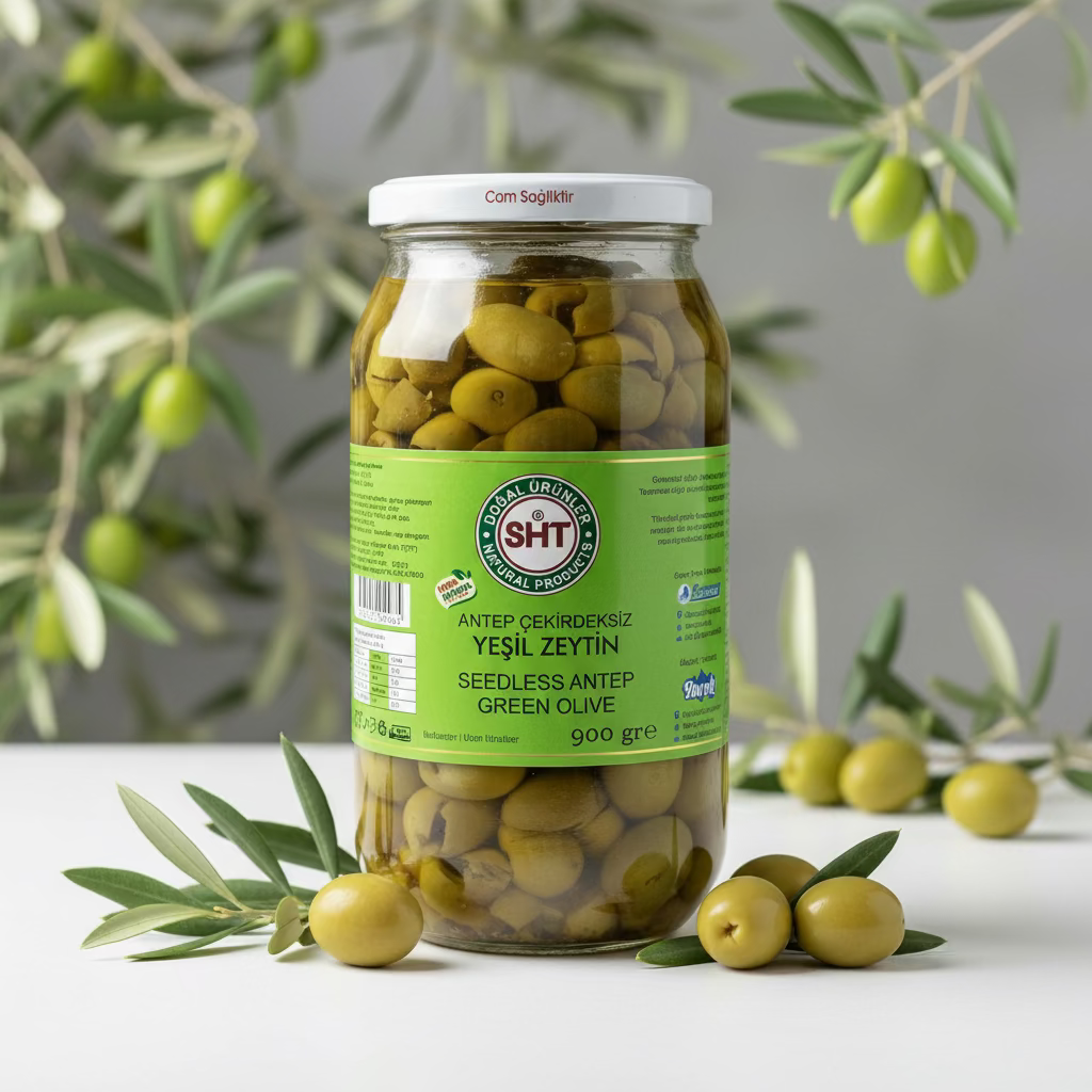 Yeşil Kırma Zeytin (Çekirdeksiz) 1 kg