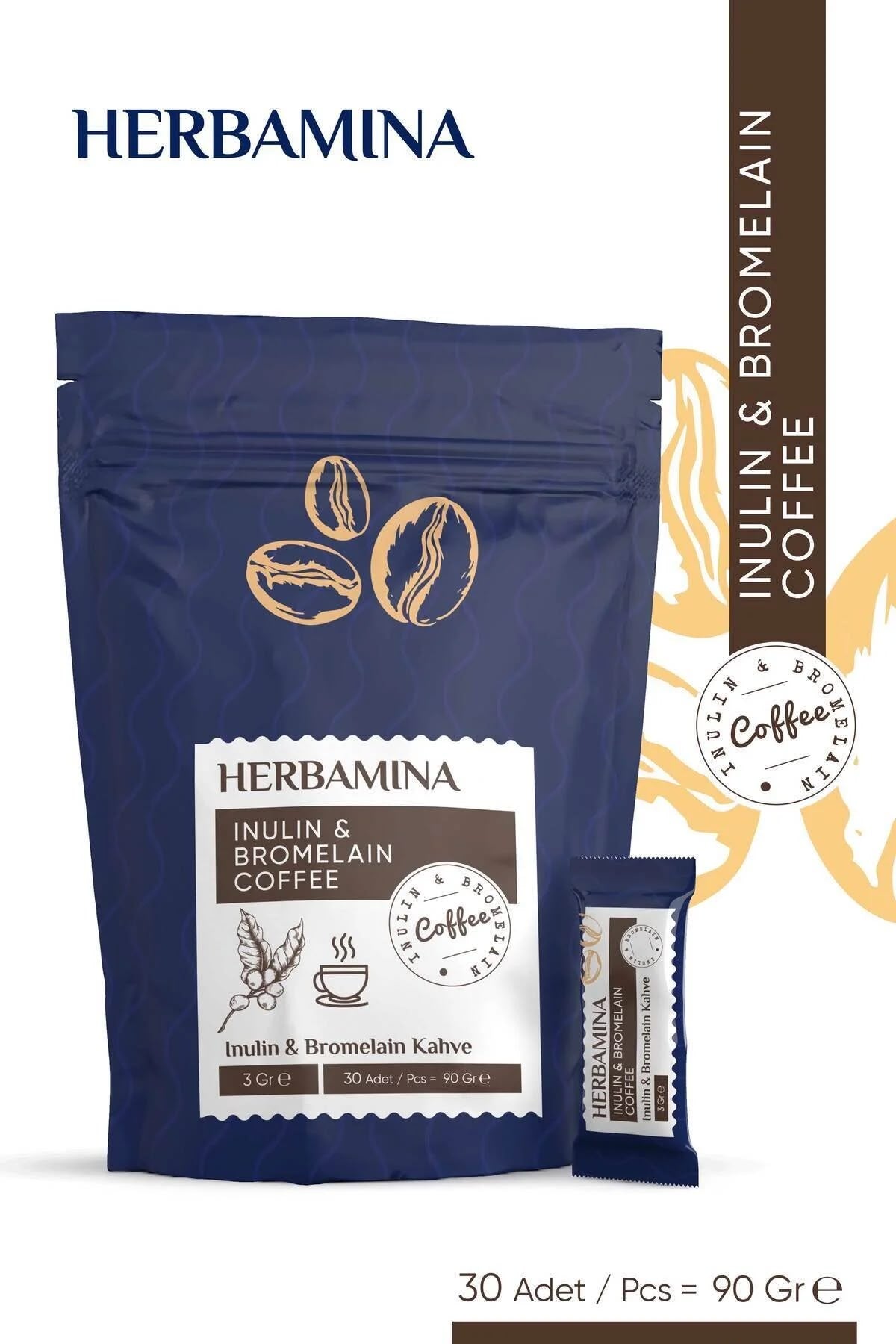 Herbamina İnülin ve Bromelain Kahvesi 30 x 3g
